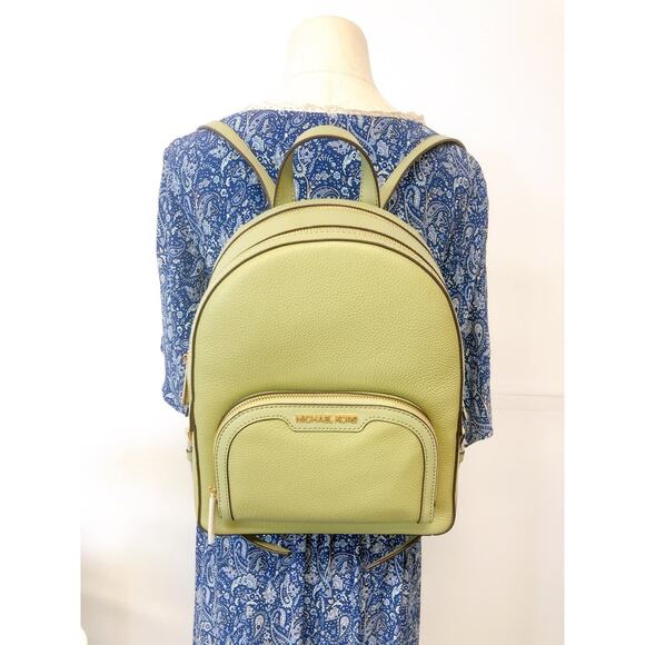 Michael Kors 35S2G8TB2L Jaycee Medium Pebbled Leather Backpack IN LIGHT SAGE - Picture 1 of 8
